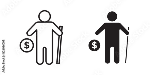 Retirement icon sign symbol and flat style for app, web and digital design.