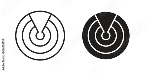 Radar detection icon sign symbol and flat style for app, web and digital design.