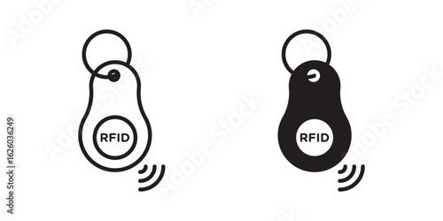 RFID key tag icon sign symbol and flat style for app, web and digital design.