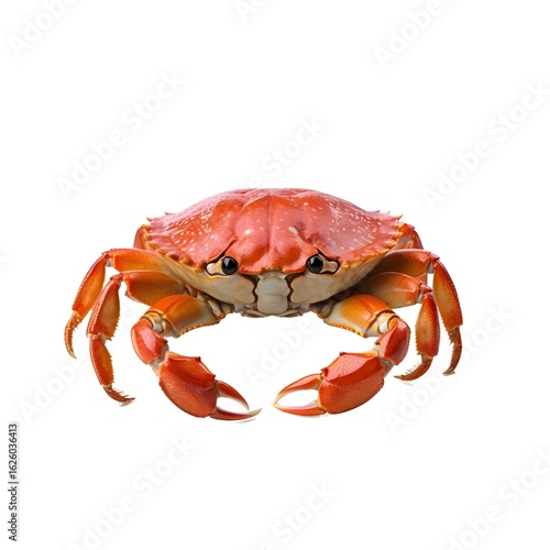 Vibrant Red Crab Isolated on White Background – High-Resolution Seafood Image for Culinary, Marine & Commercial Use