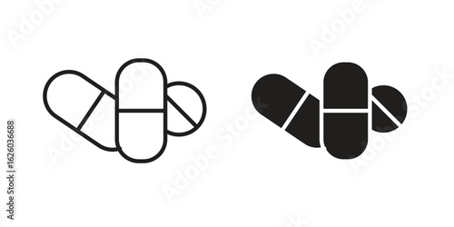 Pills icon sign symbol and flat style for app, web and digital design.