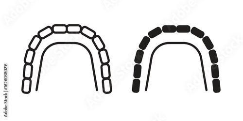 Lingual braces icon sign symbol and flat style for app, web and digital design.
