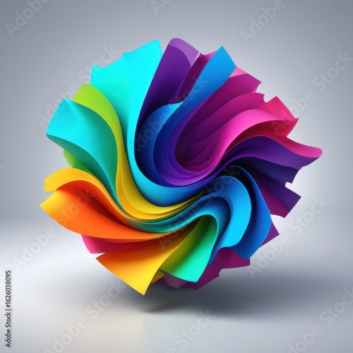 Colorful rainbow swirl wave design with vibrant gradient background