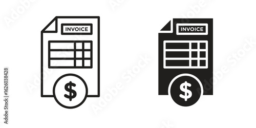 Invoice icon sign symbol and flat style for app, web and digital design.