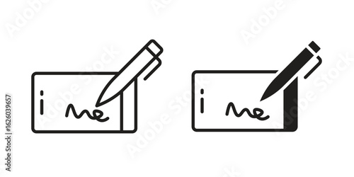 Electronic signature icon sign symbol and flat style for app, web and digital design.