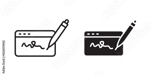 Electronic signature icon sign symbol and flat style for app, web and digital design.