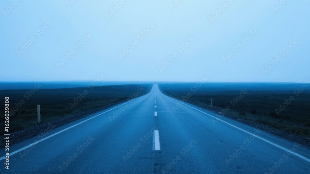 Fototapeta premium Endless Straight Road Stretching into the Horizon