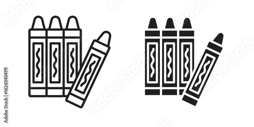 Crayon icon sign symbol and flat style for app, web and digital design.