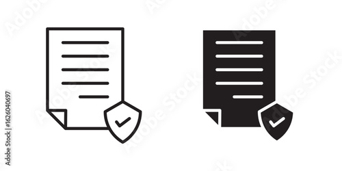 Contract coverage icon sign symbol and flat style for app, web and digital design.
