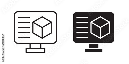 Computer simulation icon sign symbol and flat style for app, web and digital design.