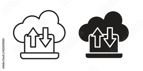 Cloud computing icon sign symbol and flat style for app, web and digital design.