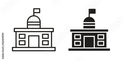 City hall icon sign symbol and flat style for app, web and digital design.