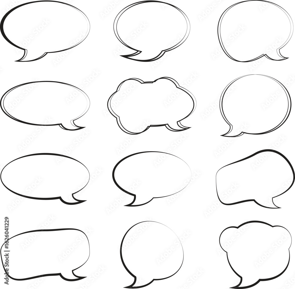 Obraz premium Speech Bubbles A Collection of Chat Icons for Communication