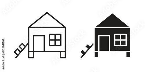 Chicken coop icon sign symbol and flat style for app, web and digital design.