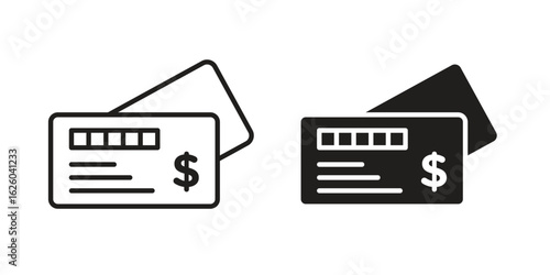 Cheque icon sign symbol and flat style for app, web and digital design.