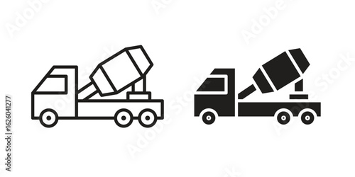 Cement truck icon sign symbol and flat style for app, web and digital design.