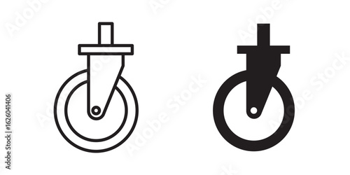 Cart trolley wheel icon sign symbol and flat style for app, web and digital design.