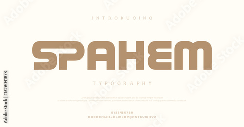 Elegant minimalist alphabet typeface display font vector. Luxury typography style alphabet illustration with numeral and lowercase