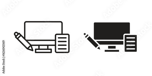 Blended learning icon sign symbol and flat style for app, web and digital design.