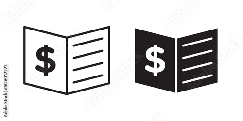 Bankbook icon sign symbol and flat style for app, web and digital design.