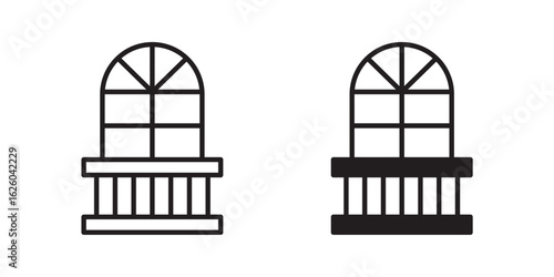Balcony icon sign symbol and flat style for app, web and digital design.