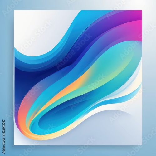 Abstract blue wave design background template