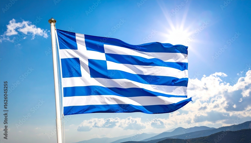 Obraz premium greece flag looping animation