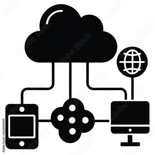 Cloud computing network connection between devices technology