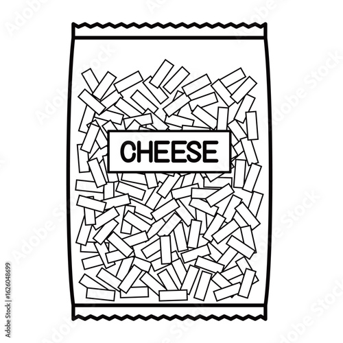 袋に入ったとろけるチーズのイラスト