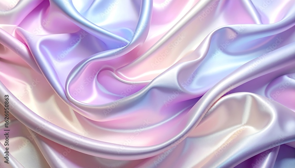 Obraz premium Iridescent fabric with soft, flowing folds and pastel colors
