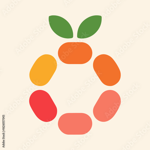Colorful vector-like fruits.