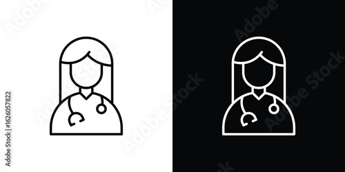 Woman Doctor icon symbol, logo illustration. Vector graphics