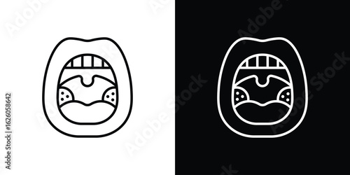 Tonsillitis icon symbol, logo illustration. Vector graphics