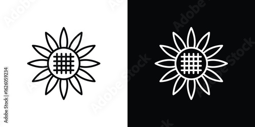 Sunflower icon symbol, logo illustration. Vector graphics