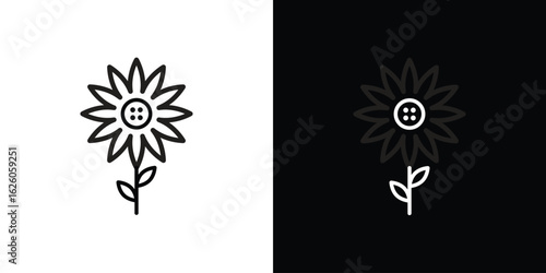 Sunflower icon symbol, logo illustration. Vector graphics