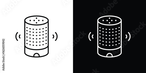 Smart speaker icon symbol, logo illustration. Vector graphics