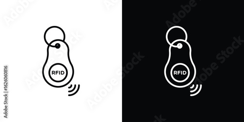 RFID key tag icon symbol, logo illustration. Vector graphics