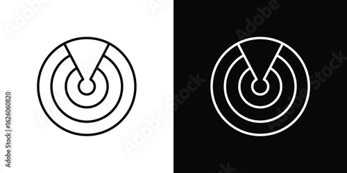 Radar detection icon symbol, logo illustration. Vector graphics