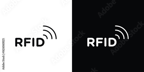 RFID icon symbol, logo illustration. Vector graphics