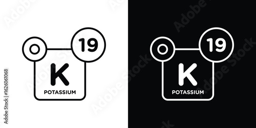 Potassium icon symbol, logo illustration. Vector graphics