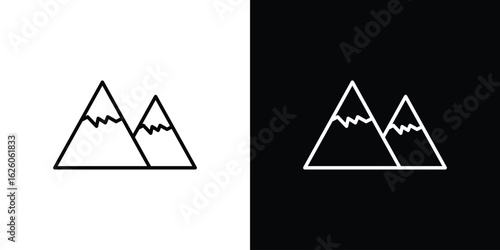 Mountain icon symbol, logo illustration. Vector graphics
