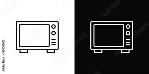 Microwave icon symbol, logo illustration. Vector graphics