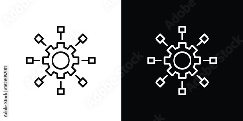 Microservices icon symbol, logo illustration. Vector graphics