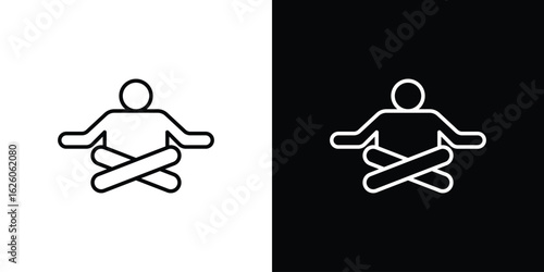 Meditating icon symbol, logo illustration. Vector graphics