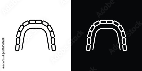 Lingual braces icon symbol, logo illustration. Vector graphics