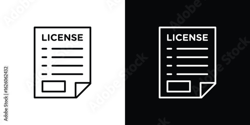 License icon symbol, logo illustration. Vector graphics