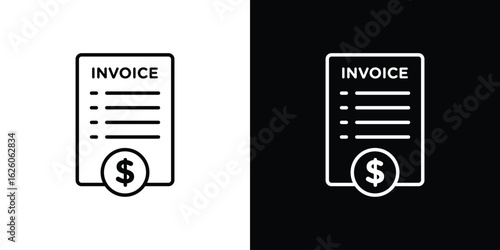 Invoice icon symbol, logo illustration. Vector graphics