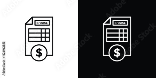 Invoice icon symbol, logo illustration. Vector graphics