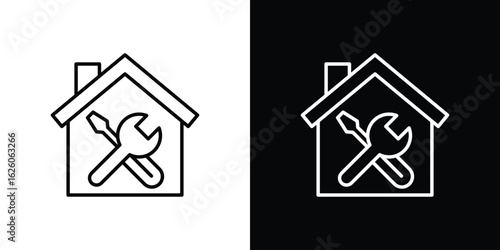 Home repair icon symbol, logo illustration. Vector graphics