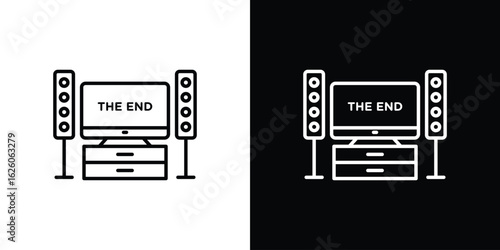 Home cinema icon symbol, logo illustration. Vector graphics